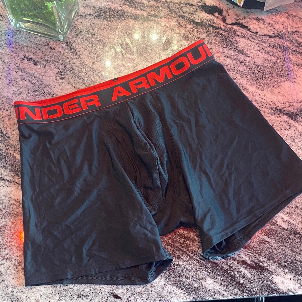 Under Armour Black and Red Boxer Briefs